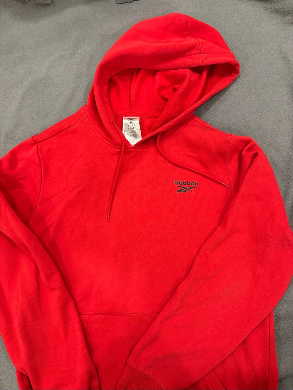 Reebok Red Pullover Hoodie with Logo